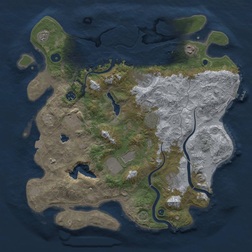 Rust Map: Procedural Map, Size: 4000, Seed: 172699286, 14 Monuments
