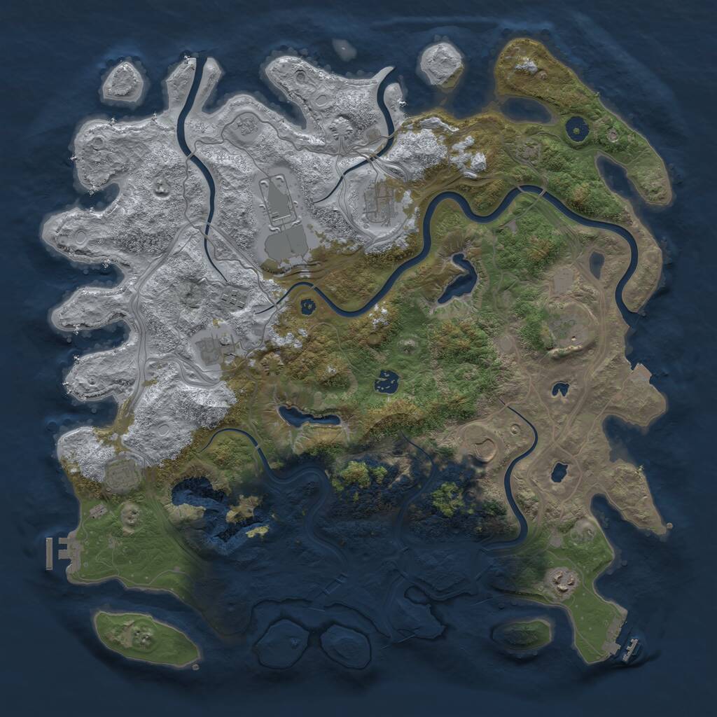 Rust Map: Procedural Map, Size: 4500, Seed: 858913881, 15 Monuments