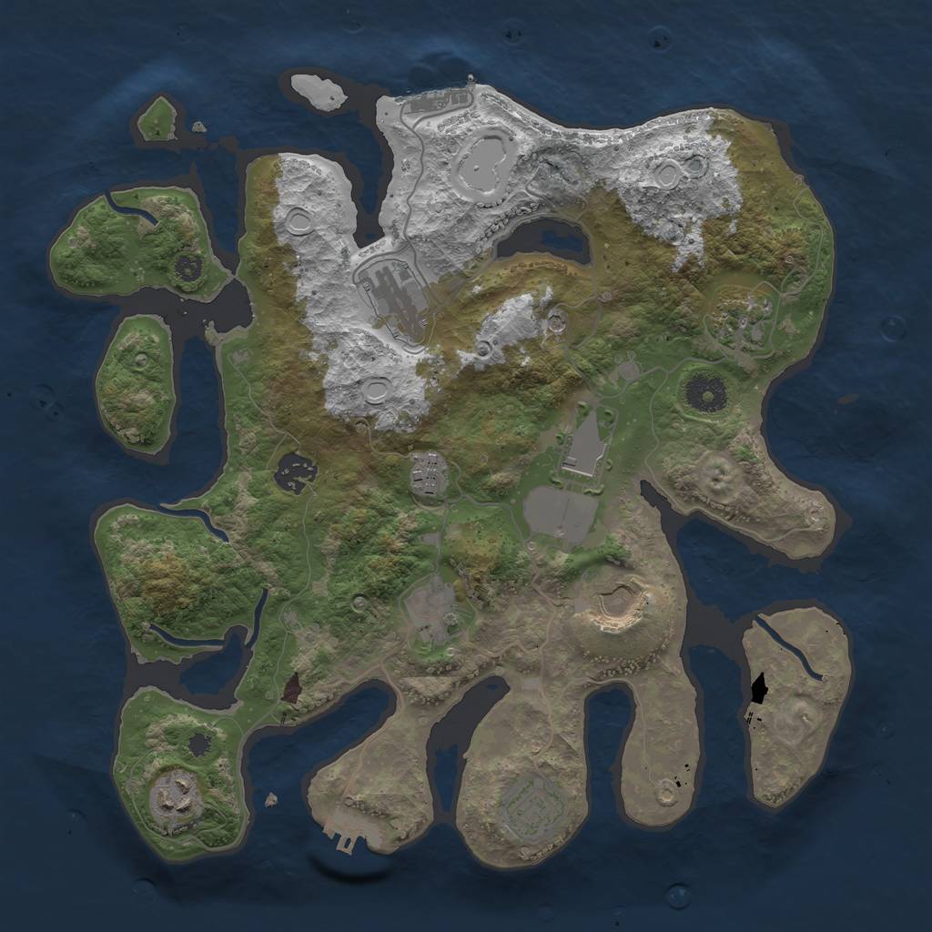 Rust Map: Procedural Map, Size: 3500, Seed: 396741613, 17 Monuments