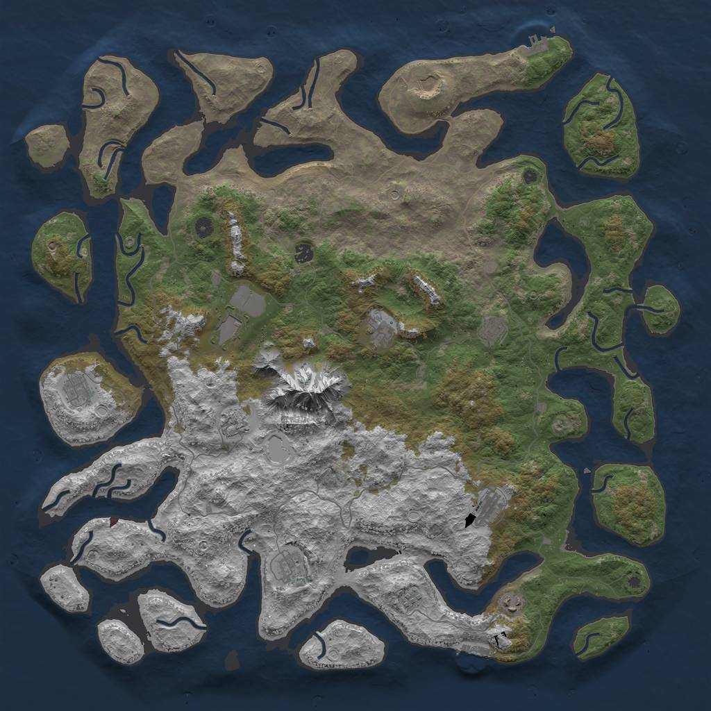 Rust Map: Procedural Map, Size: 5500, Seed: 1568742, 19 Monuments