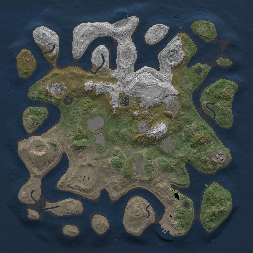 Rust Map: Procedural Map, Size: 4000, Seed: 1571855055, 18 Monuments