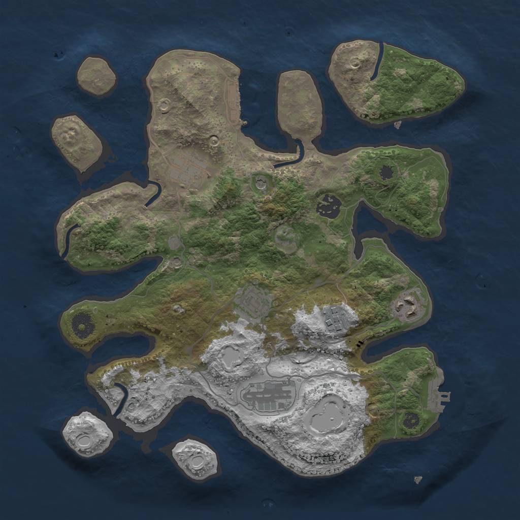 Rust Map: Procedural Map, Size: 3250, Seed: 3241, 14 Monuments