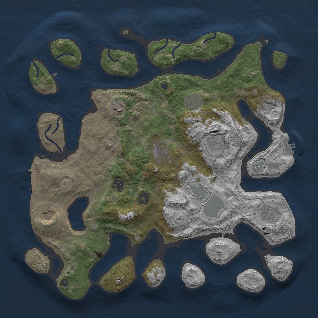 Rust Map: Procedural Map, Size: 4000, Seed: 976315274, 17 Monuments