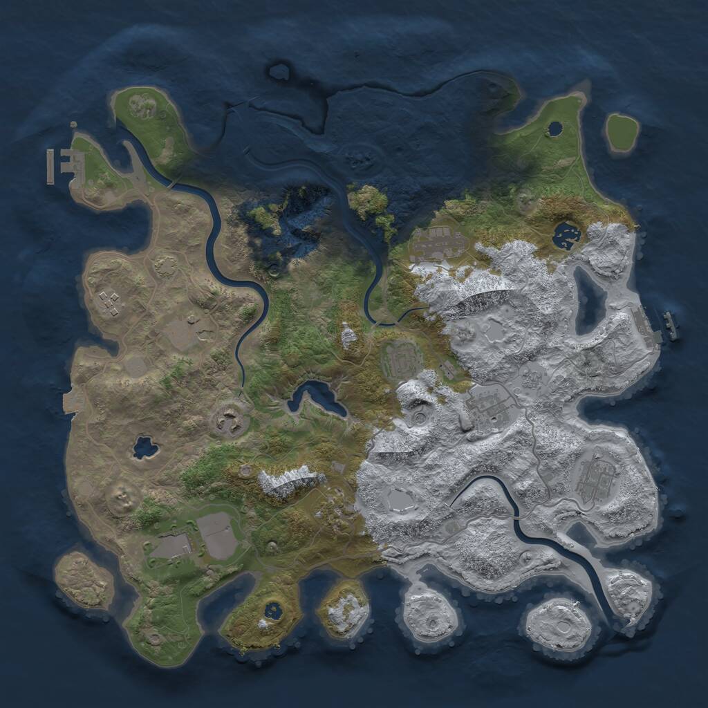 Rust Map: Procedural Map, Size: 4000, Seed: 976315274, 16 Monuments