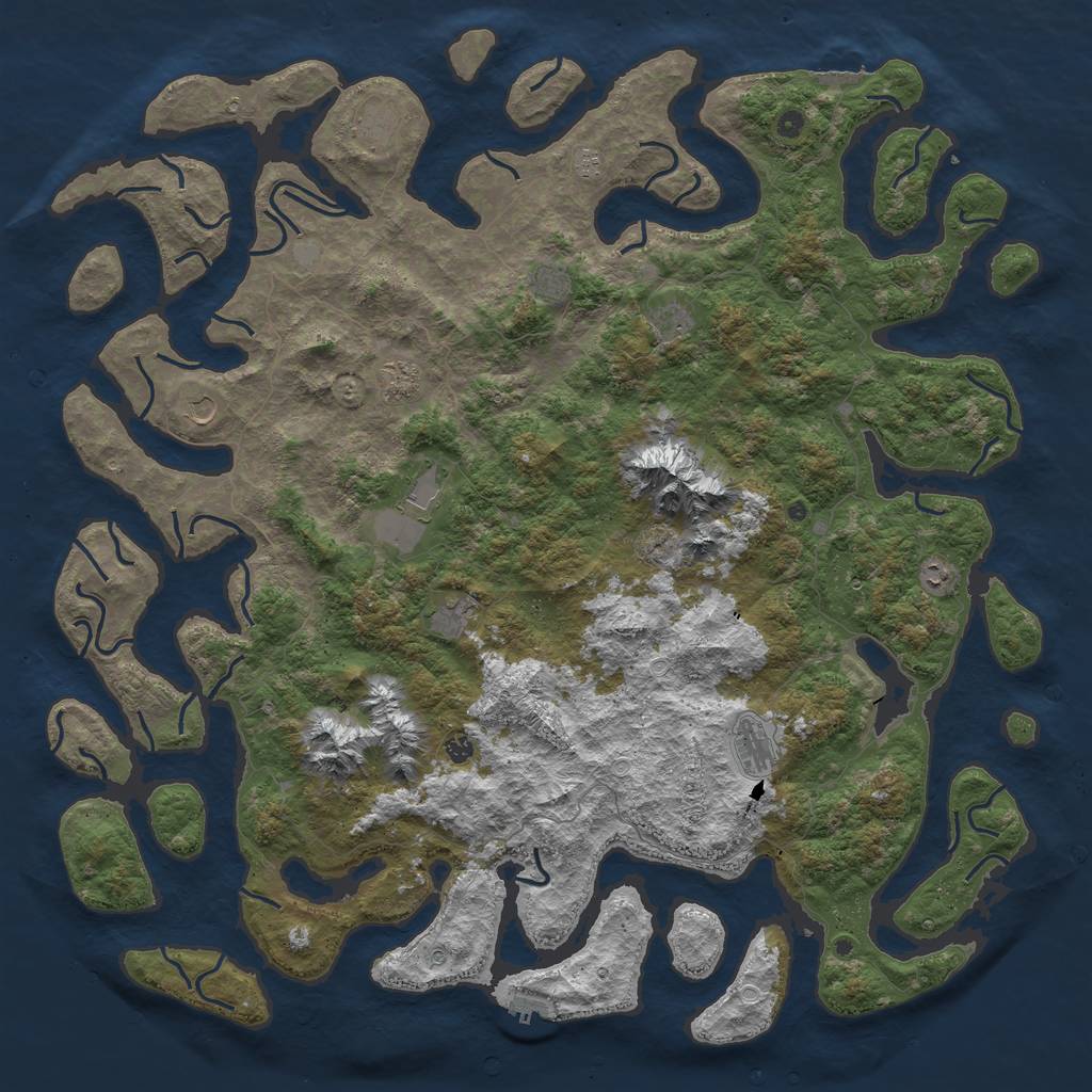 Rust Map: Procedural Map, Size: 6000, Seed: 242976834, 19 Monuments