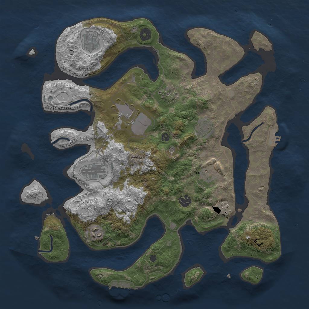 Rust Map: Procedural Map, Size: 3800, Seed: 13666, 17 Monuments