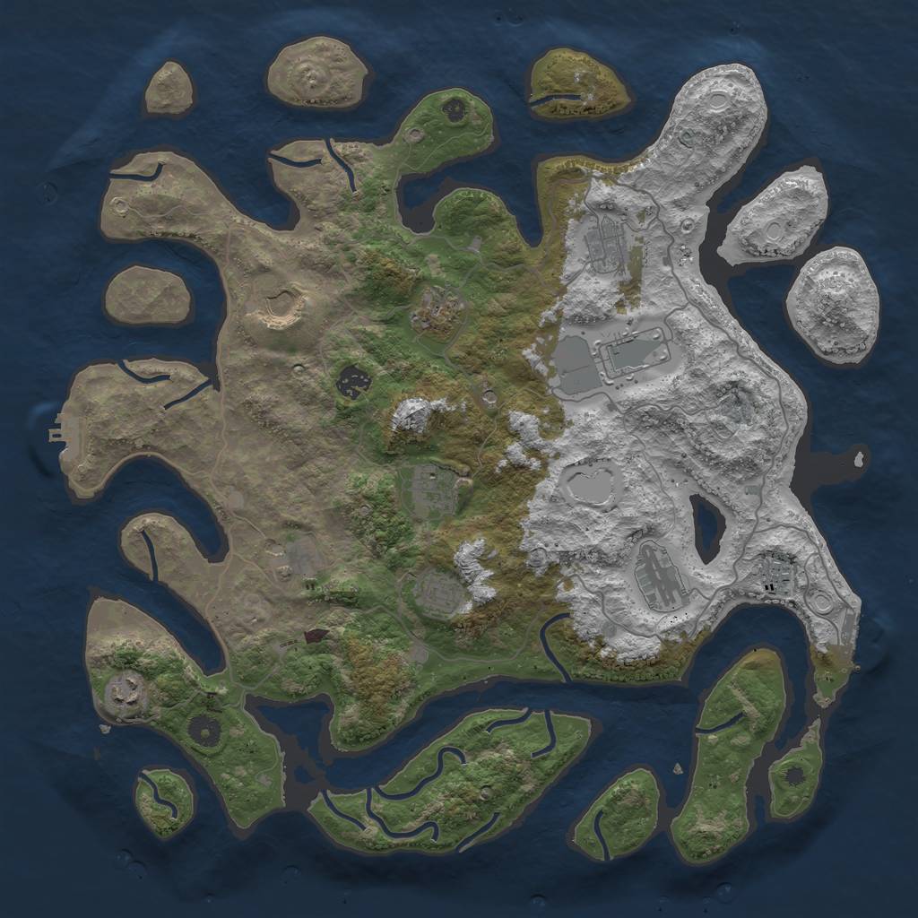 Rust Map: Procedural Map, Size: 4250, Seed: 1517499205, 19 Monuments