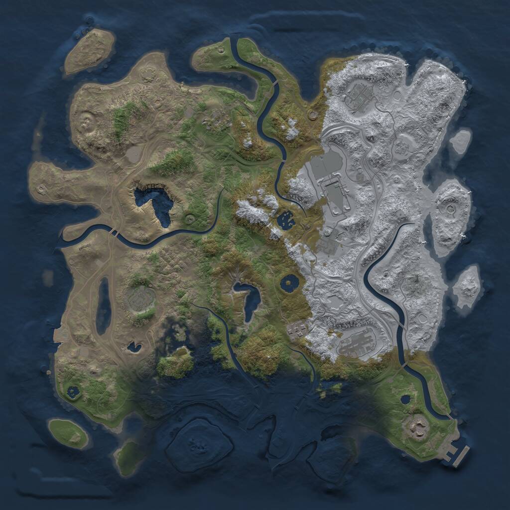 Rust Map: Procedural Map, Size: 4250, Seed: 2500, 15 Monuments