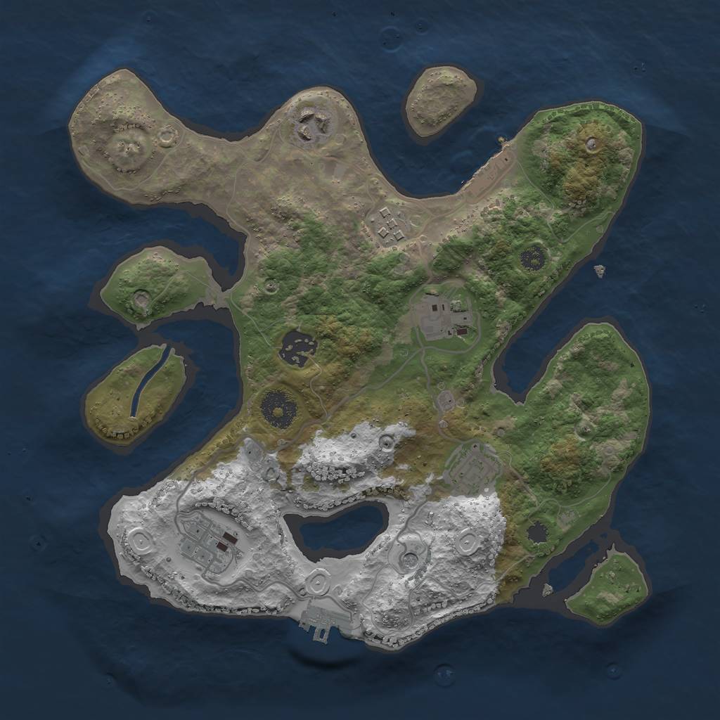 Rust Map: Procedural Map, Size: 3000, Seed: 5000186, 14 Monuments