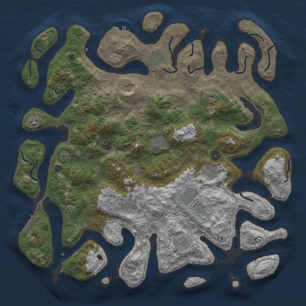 Rust Map: Procedural Map, Size: 4700, Seed: 1613981111, 19 Monuments