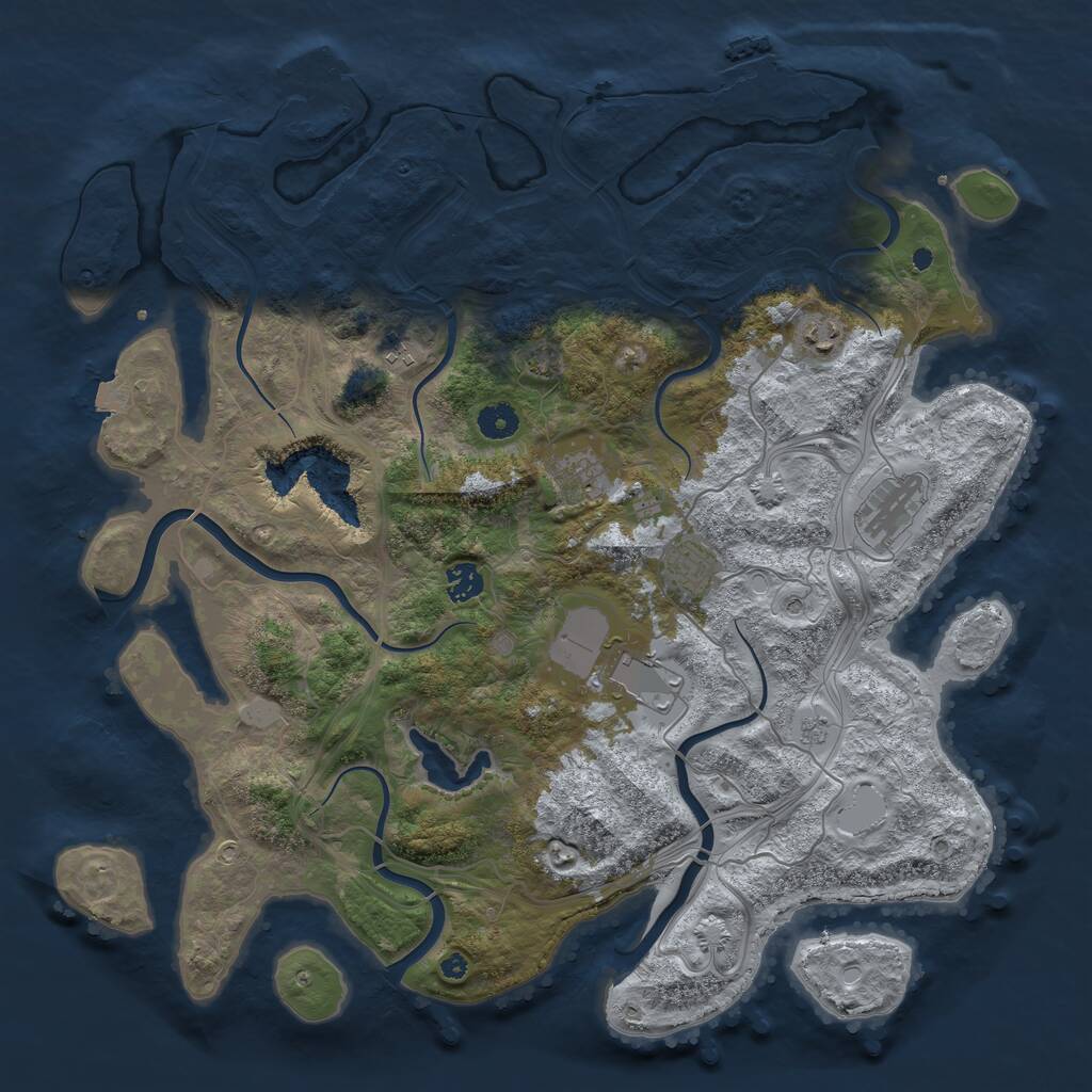 Rust Map: Procedural Map, Size: 4250, Seed: 7714176, 13 Monuments