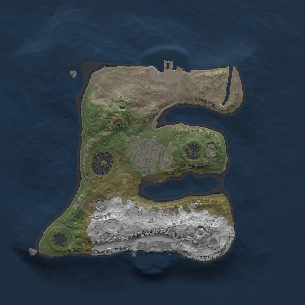 Rust Map: Procedural Map, Size: 2000, Seed: 6543210, 9 Monuments