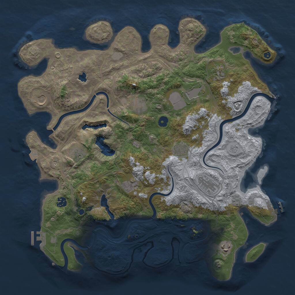 Rust Map: Procedural Map, Size: 4300, Seed: 82859080, 17 Monuments