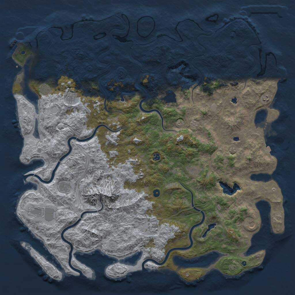 Rust Map: Procedural Map, Size: 6000, Seed: 1317448946, 17 Monuments