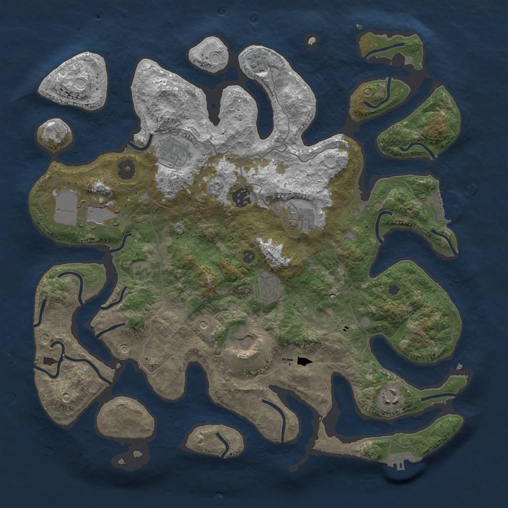 Rust Map: Procedural Map, Size: 4000, Seed: 346, 16 Monuments