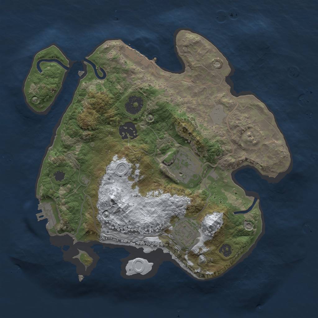 Rust Map: Procedural Map, Size: 2600, Seed: 2081308639, 10 Monuments