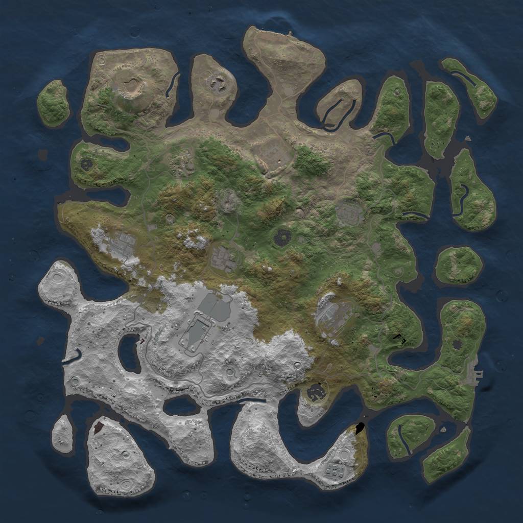 Rust Map: Procedural Map, Size: 4500, Seed: 376089849, 19 Monuments