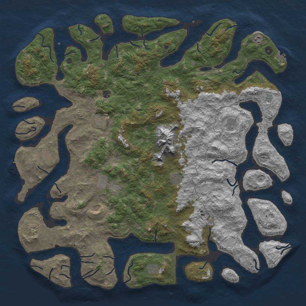 Rust Map: Procedural Map, Size: 6000, Seed: 547687688, 19 Monuments