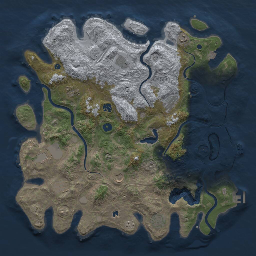 Rust Map: Procedural Map, Size: 4300, Seed: 1776, 16 Monuments