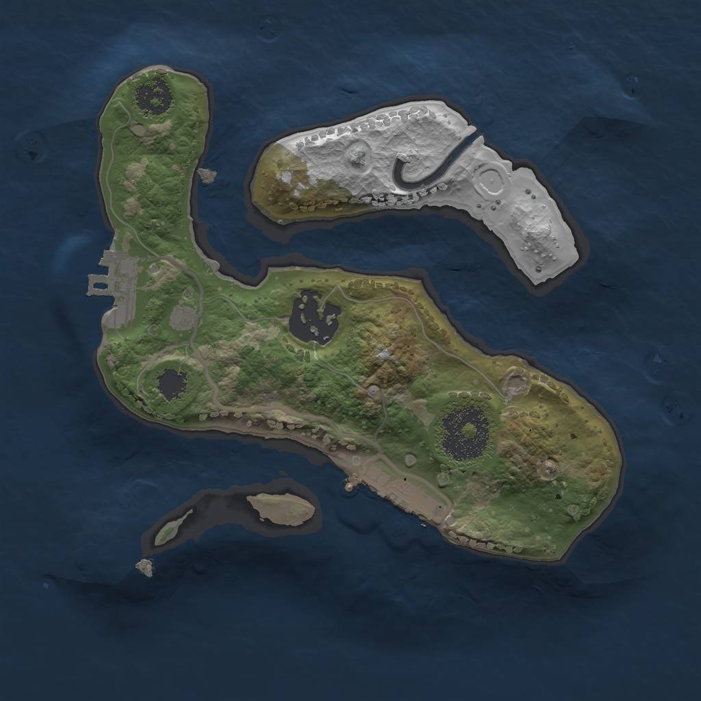 Rust Map: Procedural Map, Size: 2000, Seed: 1345125, 8 Monuments