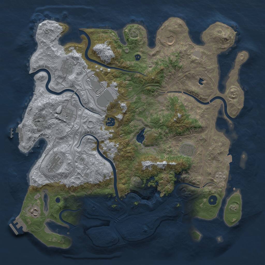 Rust Map: Procedural Map, Size: 4250, Seed: 13555, 15 Monuments