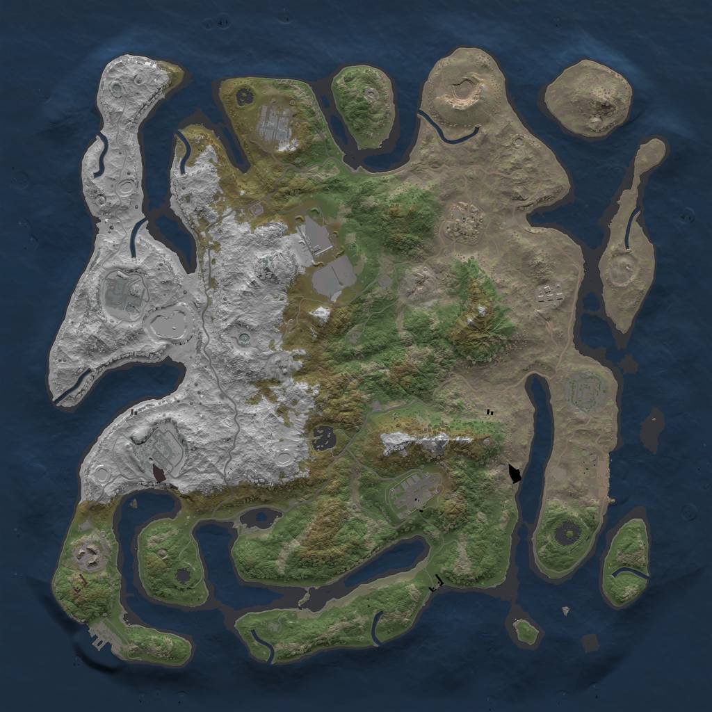 Rust Map: Procedural Map, Size: 4250, Seed: 13555, 19 Monuments