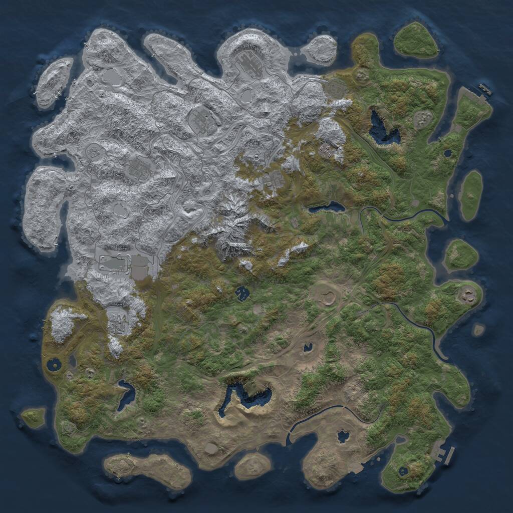 Rust Map: Procedural Map, Size: 5500, Seed: 67678, 17 Monuments