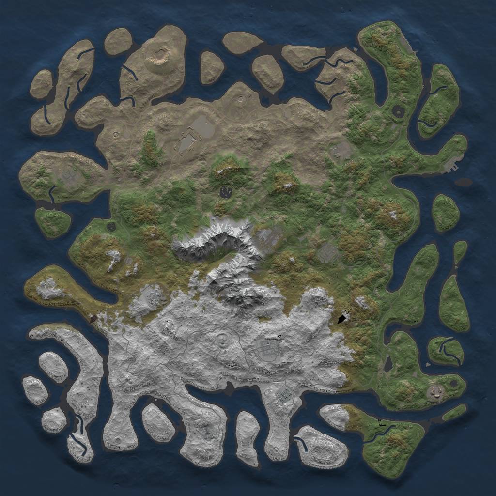 Rust Map: Procedural Map, Size: 5750, Seed: 76333, 19 Monuments