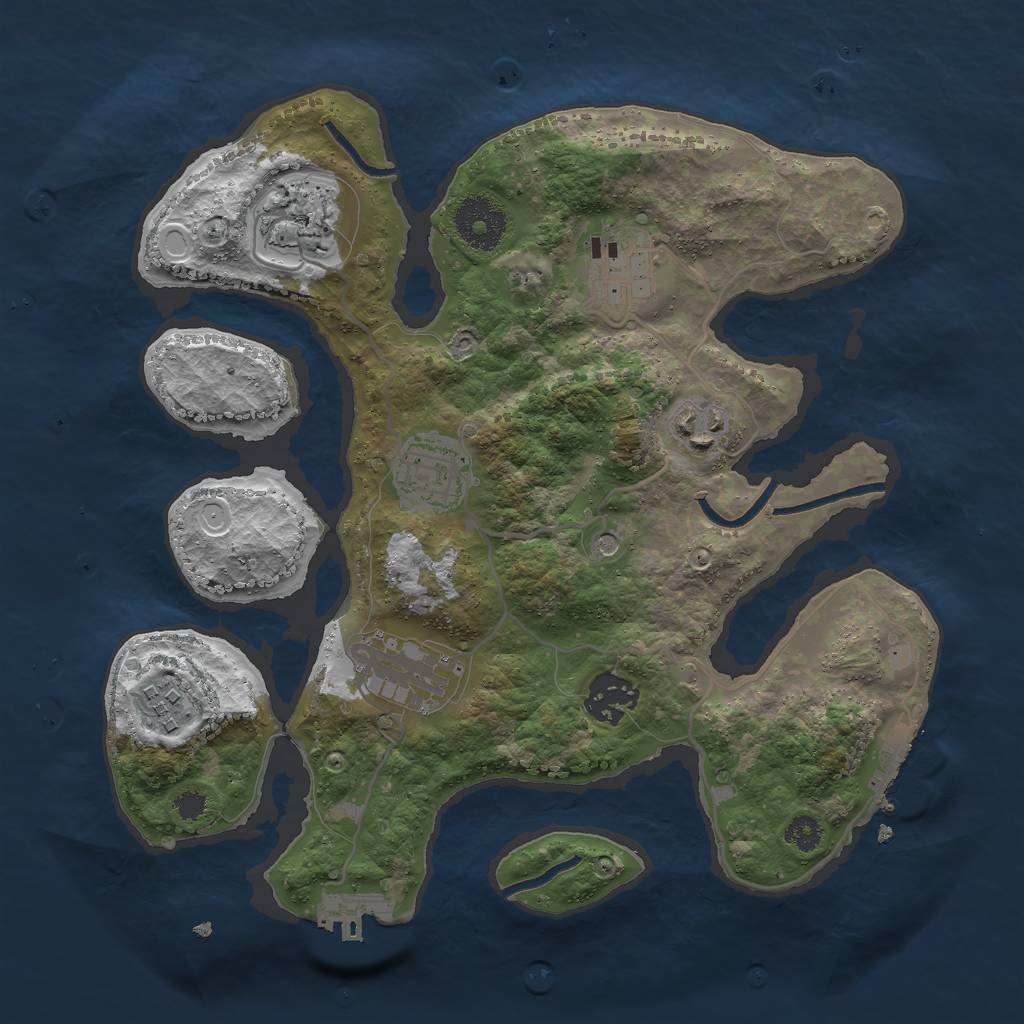 Rust Map: Procedural Map, Size: 3000, Seed: 76145762, 15 Monuments