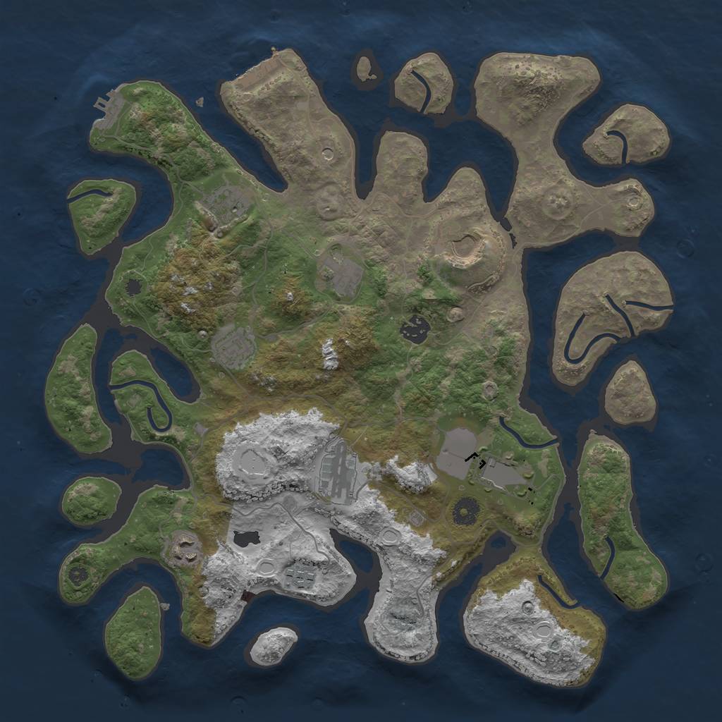 Rust Map: Procedural Map, Size: 3880, Seed: 8675309, 17 Monuments