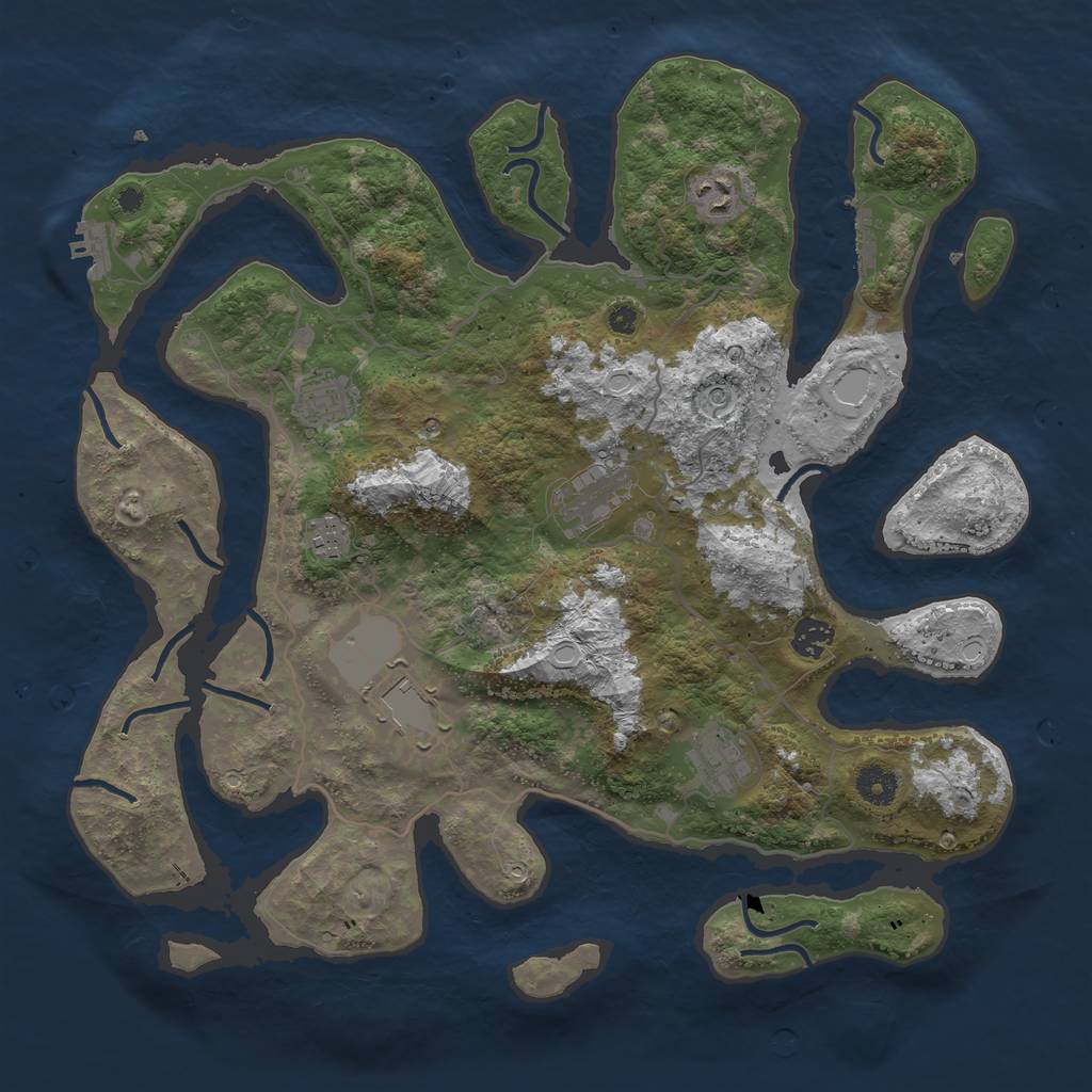 Rust Map: Procedural Map, Size: 4000, Seed: 813743238, 15 Monuments