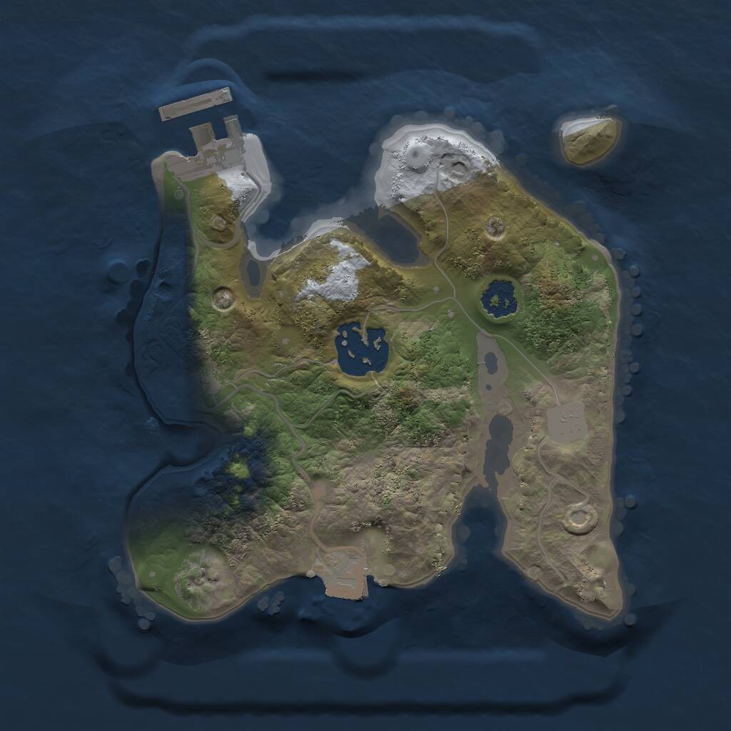 Rust Map: Procedural Map, Size: 2000, Seed: 68169, 3 Monuments