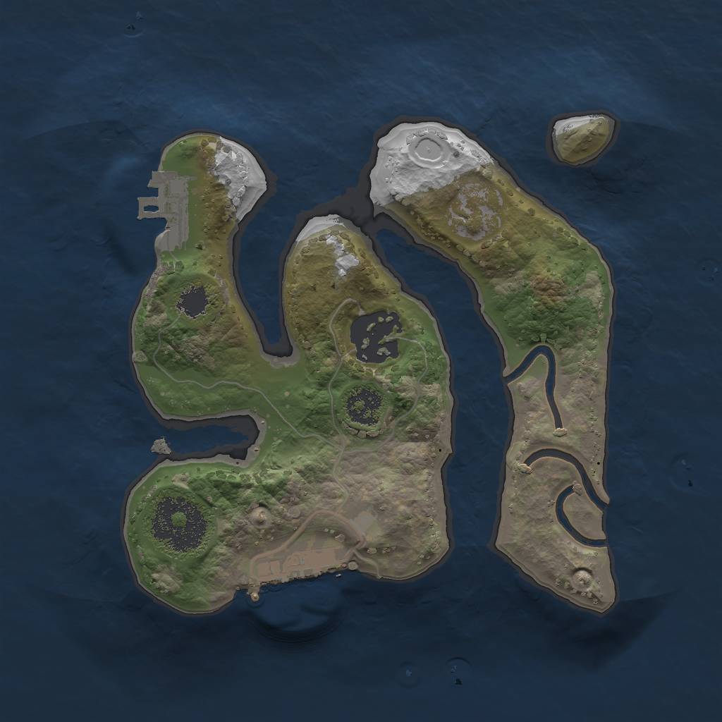 Rust Map: Procedural Map, Size: 2000, Seed: 68169, 8 Monuments