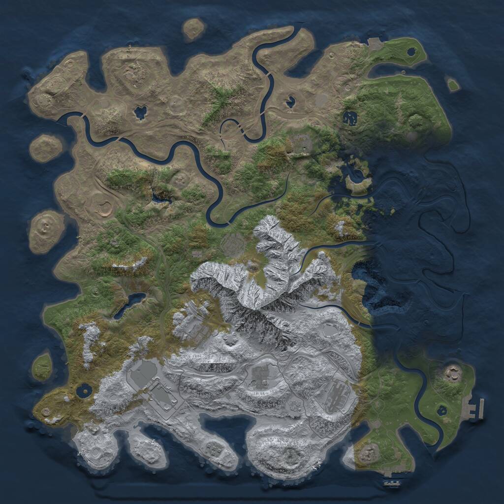 Rust Map: Procedural Map, Size: 5000, Seed: 30, 17 Monuments
