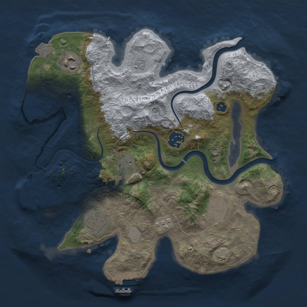 Rust Map: Procedural Map, Size: 3000, Seed: 633357475, 12 Monuments