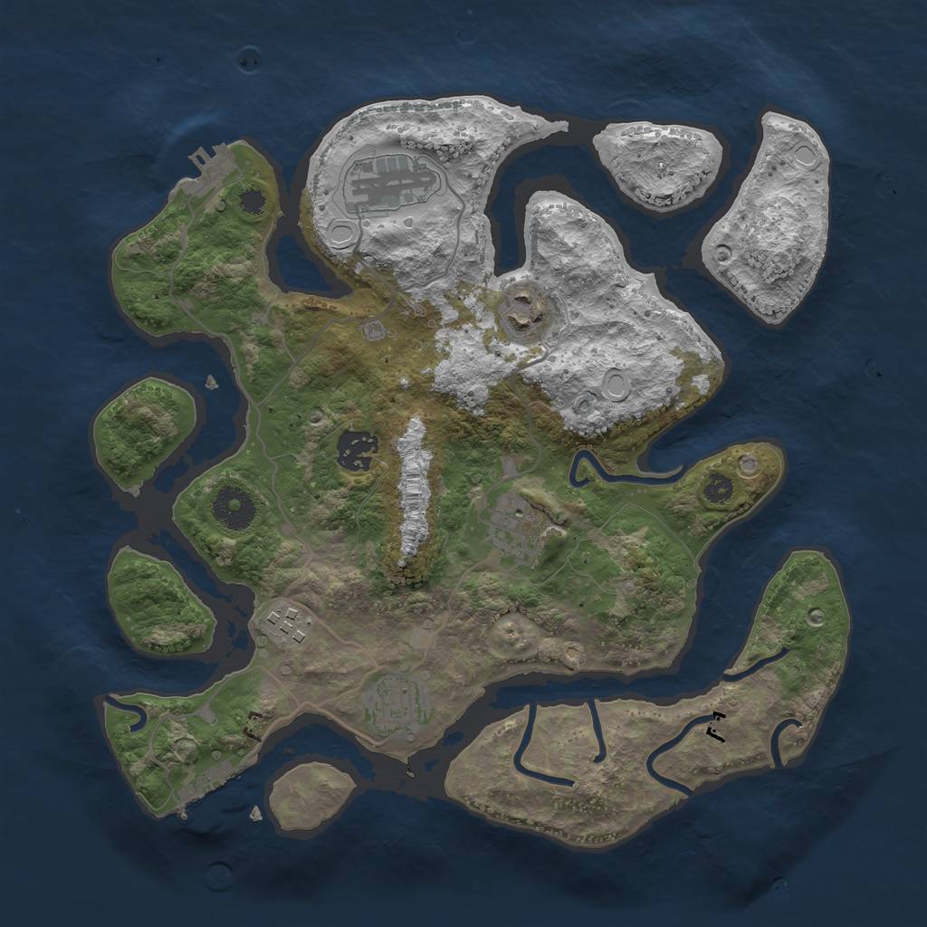 Rust Map: Procedural Map, Size: 3295, Seed: 13825, 13 Monuments