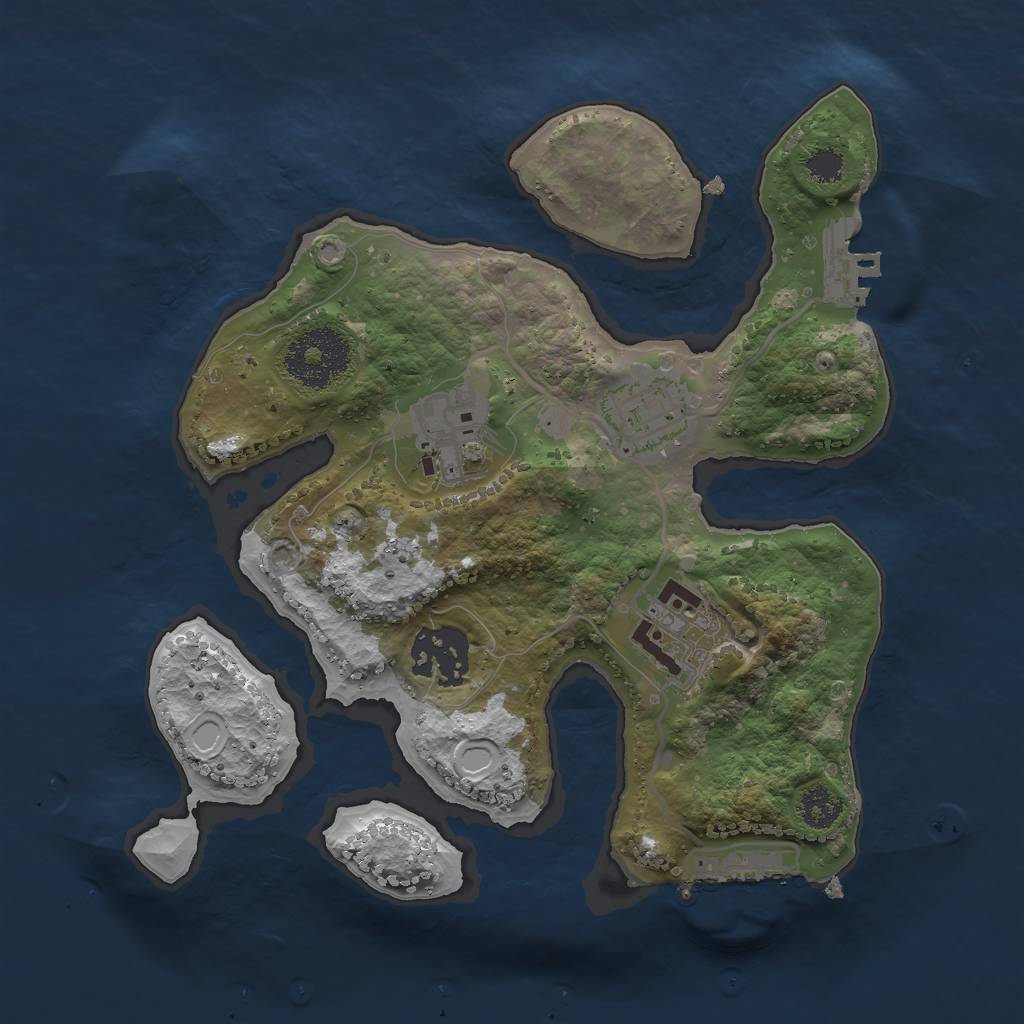 Rust Map: Procedural Map, Size: 2500, Seed: 8888, 11 Monuments