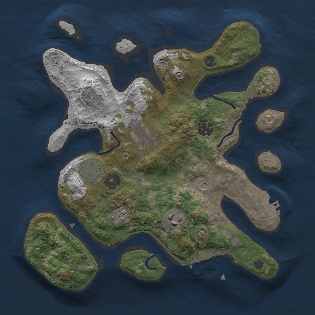 Rust Map: Procedural Map, Size: 3000, Seed: 45896, 13 Monuments