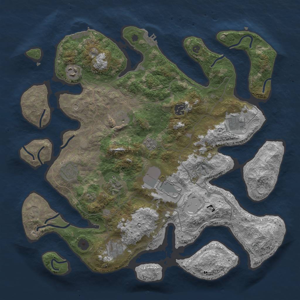 Rust Map: Procedural Map, Size: 4000, Seed: 540529, 17 Monuments