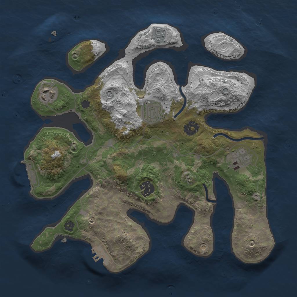 Rust Map: Procedural Map, Size: 3000, Seed: 699987920, 13 Monuments