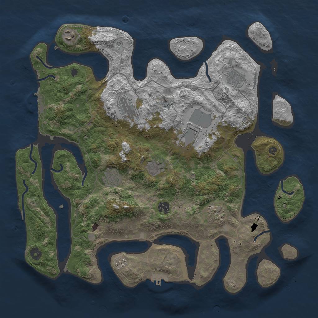 Rust Map: Procedural Map, Size: 4000, Seed: 755340, 17 Monuments