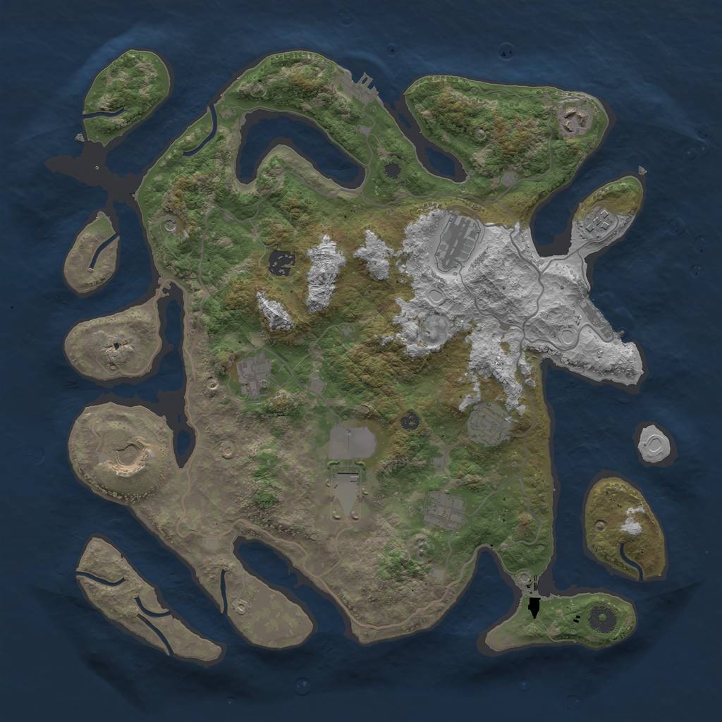 Rust Map: Procedural Map, Size: 4000, Seed: 824541, 17 Monuments