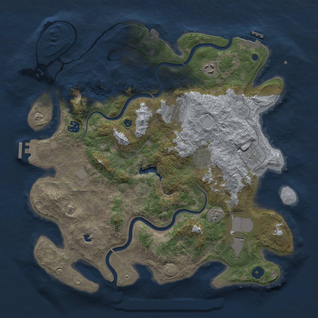 Rust Map: Procedural Map, Size: 4000, Seed: 824541, 13 Monuments