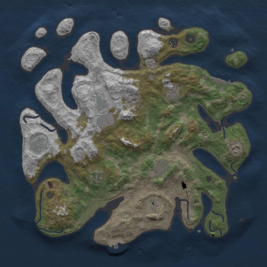 Rust Map: Procedural Map, Size: 4000, Seed: 407820, 17 Monuments