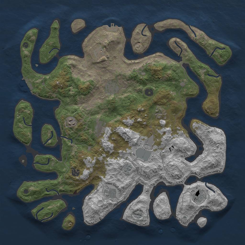 Rust Map: Procedural Map, Size: 4500, Seed: 41531864, 18 Monuments