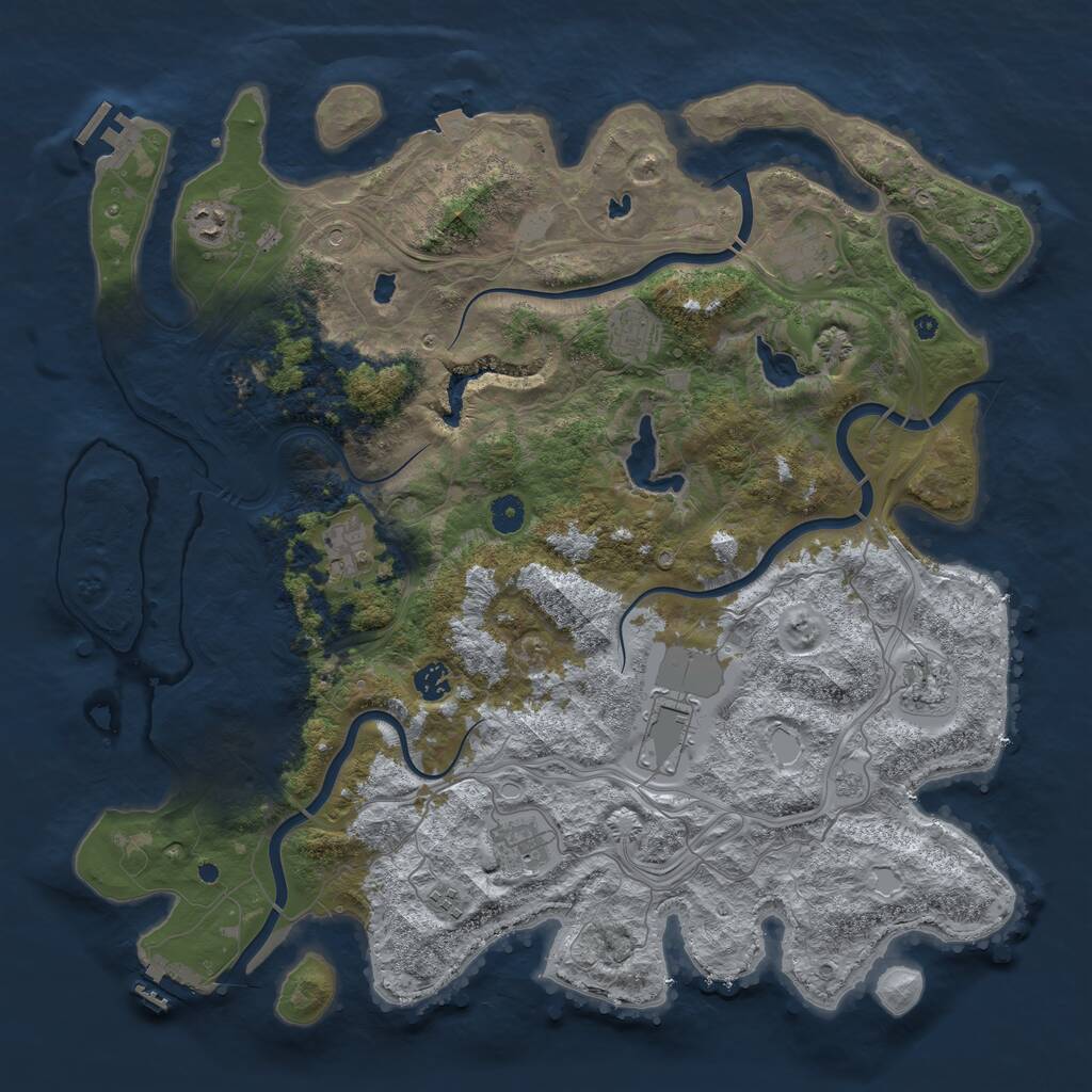 Rust Map: Procedural Map, Size: 4500, Seed: 41531864, 15 Monuments