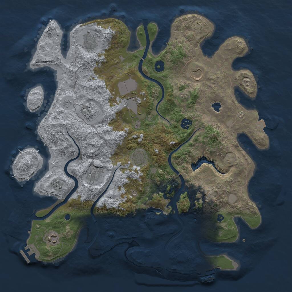 Rust Map: Procedural Map, Size: 4000, Seed: 943386, 15 Monuments
