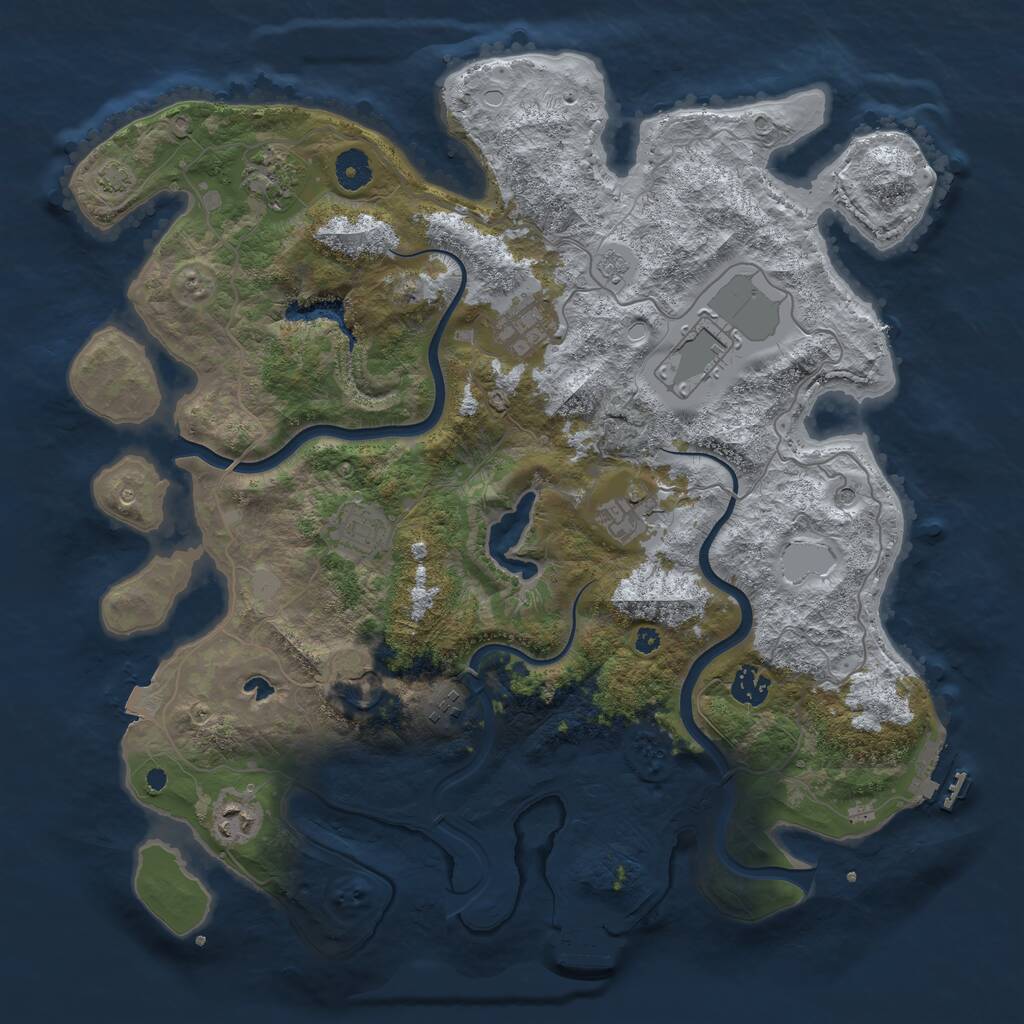 Rust Map: Procedural Map, Size: 4000, Seed: 877190, 15 Monuments