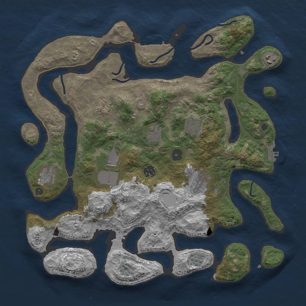 Rust Map: Procedural Map, Size: 4000, Seed: 197079, 17 Monuments