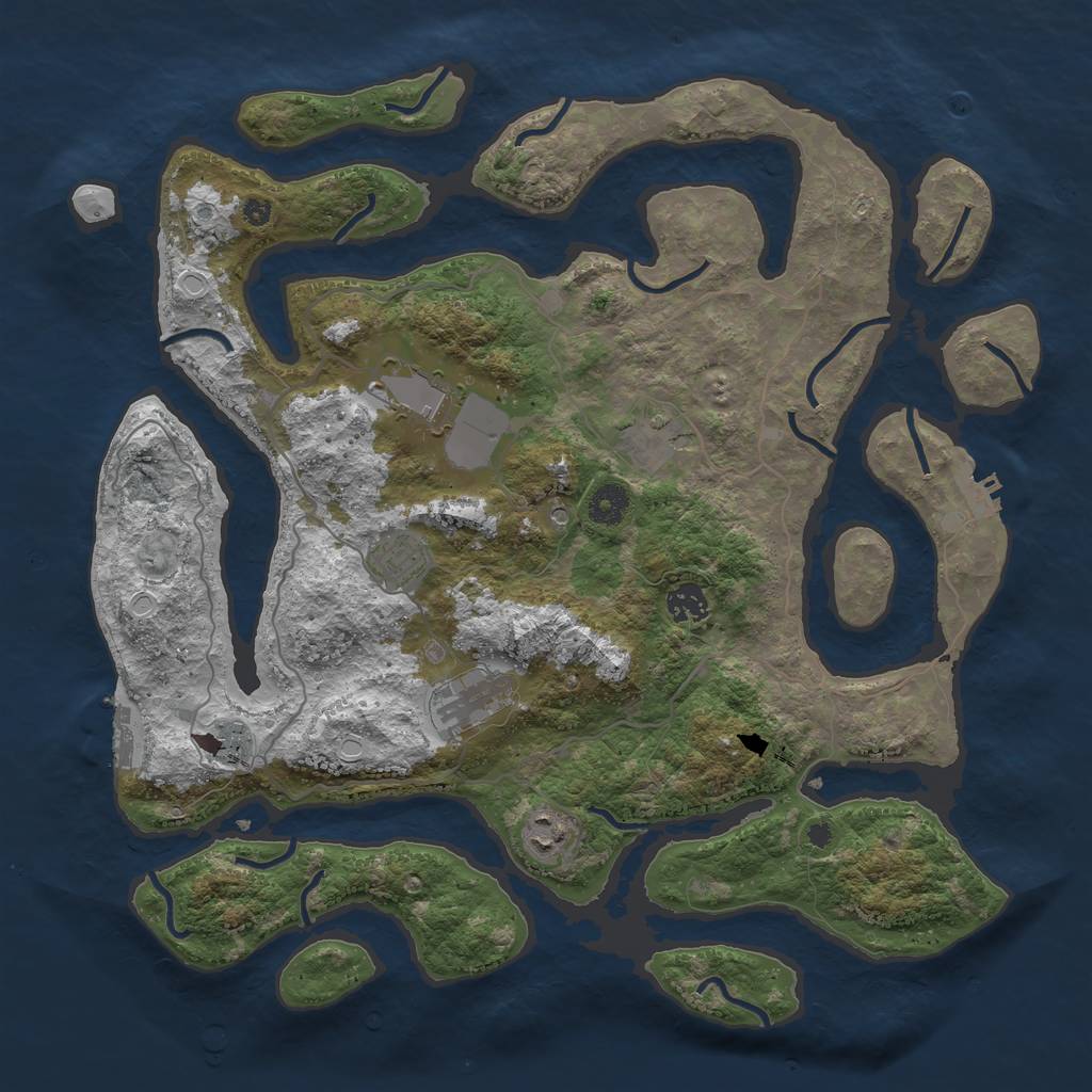 Rust Map: Procedural Map, Size: 4000, Seed: 676982, 15 Monuments